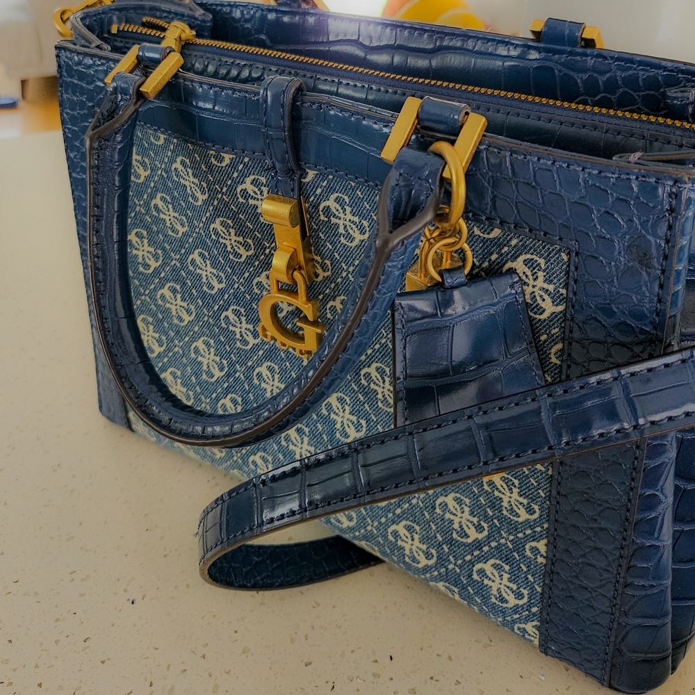 (Sold)Elegant Blue Designer Tote Bag